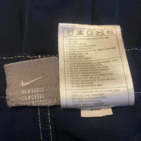 Nike Parachute Pants Womens Small Tech Cargo Crop Blue Cotton Outdoors Utility - Picture 9 of 13